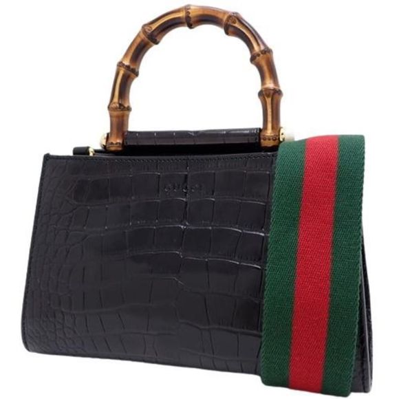 Gucci Bamboo Nim Fair Handbag Black - Picture 1 of 6